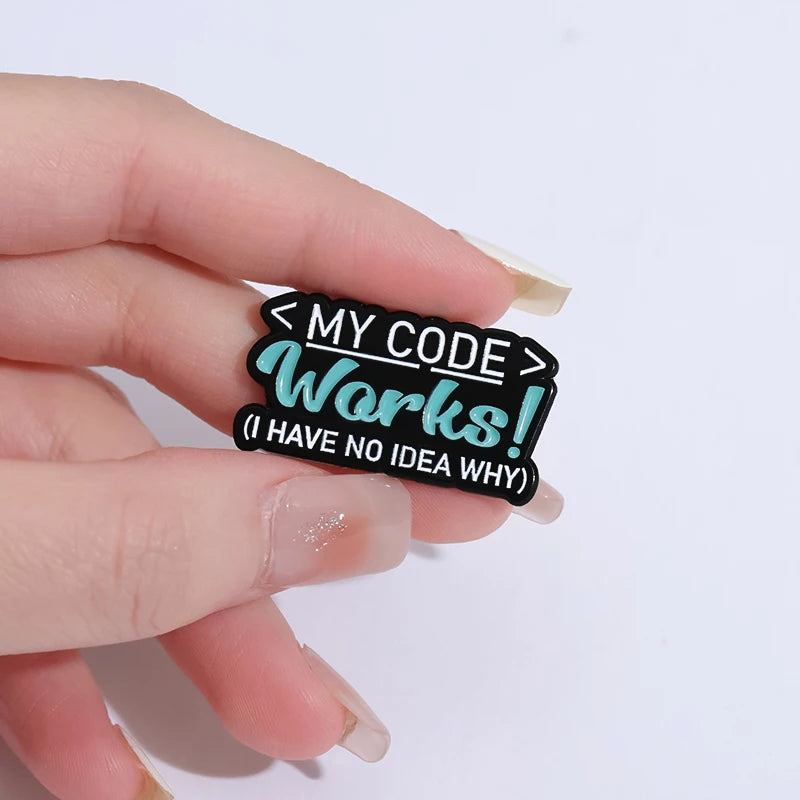 Computer Program Code Enamel Pins