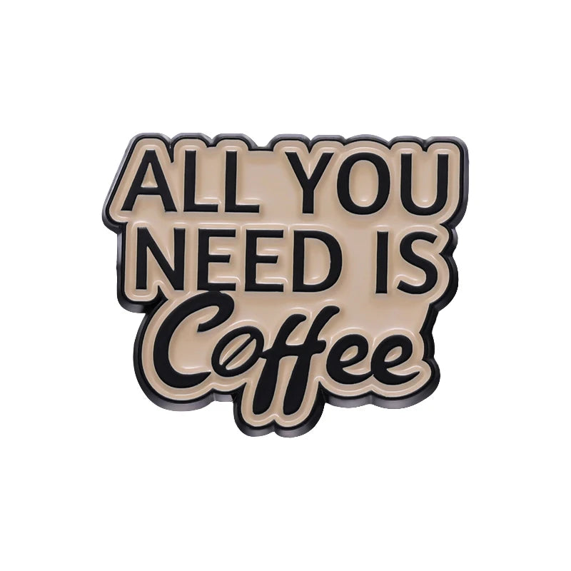 Coffee Cup and Coffee Humor Related Enamel Pins