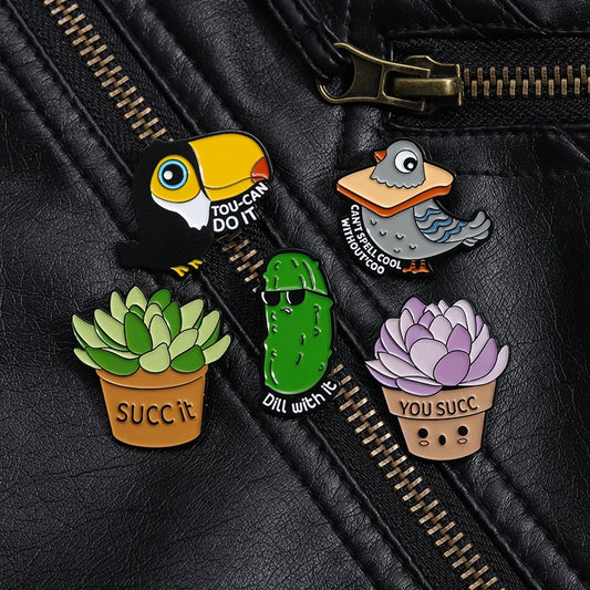 Cute Succulents, Dill With It Pickle, and Funny Egg Pins